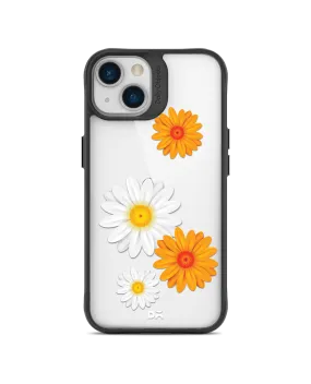 DailyObjects Clear Painted Flowers Black Hybrid Clear Case Cover For iPhone 13 Mini