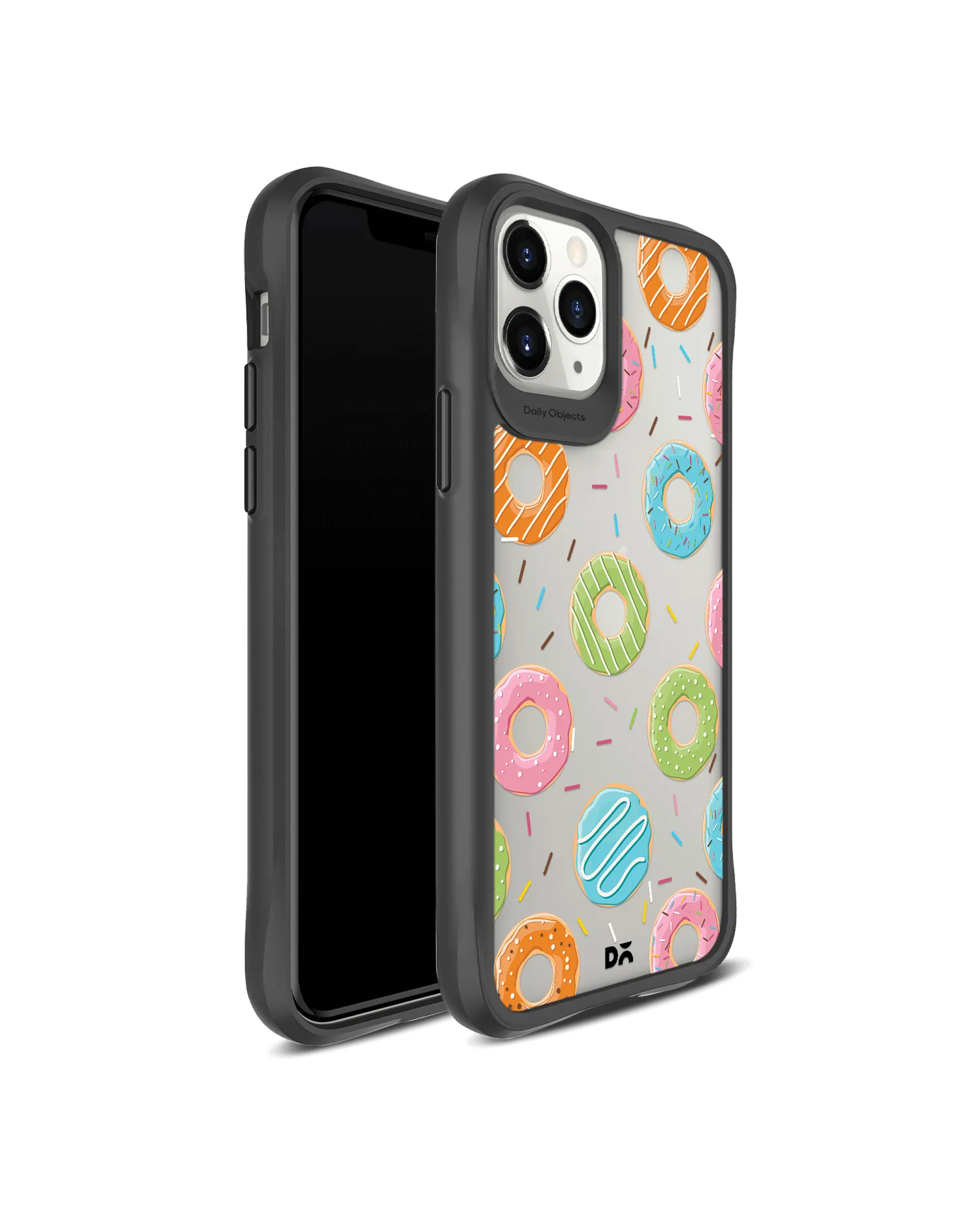 DailyObjects Doughnut Icon Black Hybrid Clear Case Cover For iPhone 11 Pro Max