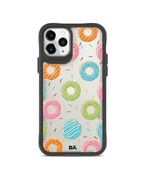 DailyObjects Doughnut Icon Black Hybrid Clear Case Cover For iPhone 11 Pro Max