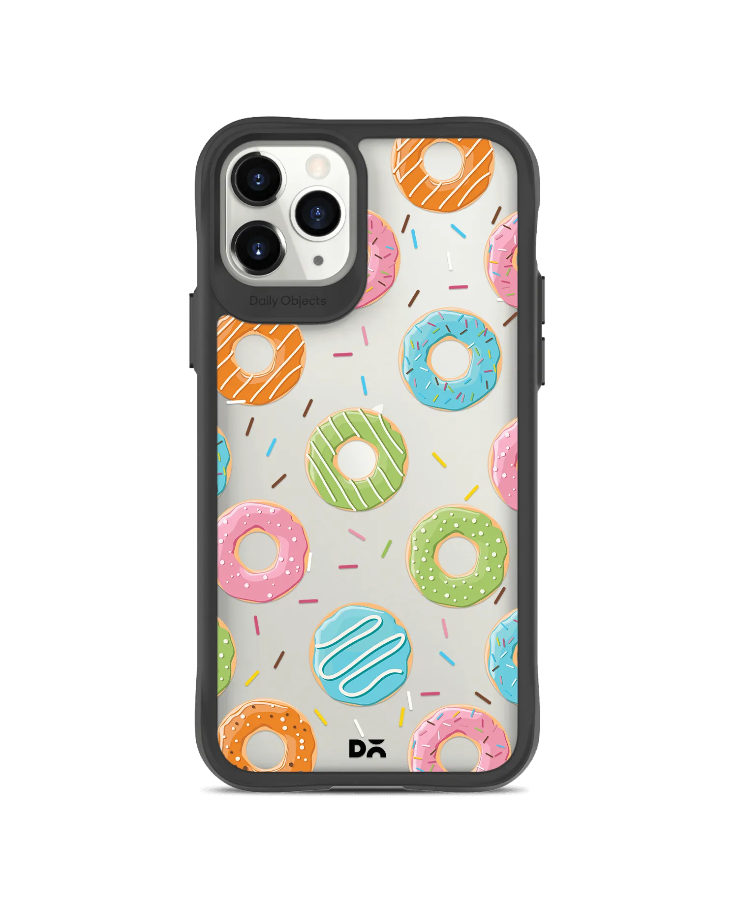 DailyObjects Doughnut Icon Black Hybrid Clear Case Cover For iPhone 11 Pro Max