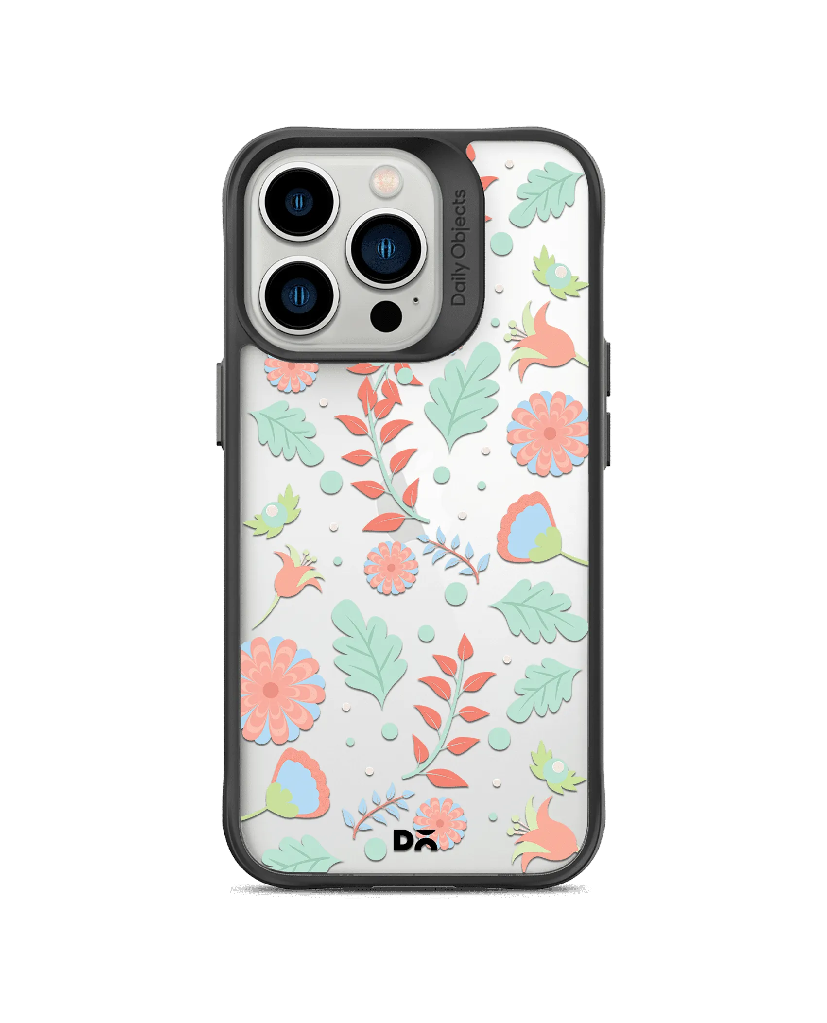 DailyObjects Ferns And Petals Black Hybrid Clear Phone Case Cover For iPhone 14 Pro