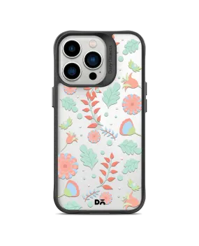 DailyObjects Ferns And Petals Black Hybrid Clear Phone Case Cover For iPhone 14 Pro