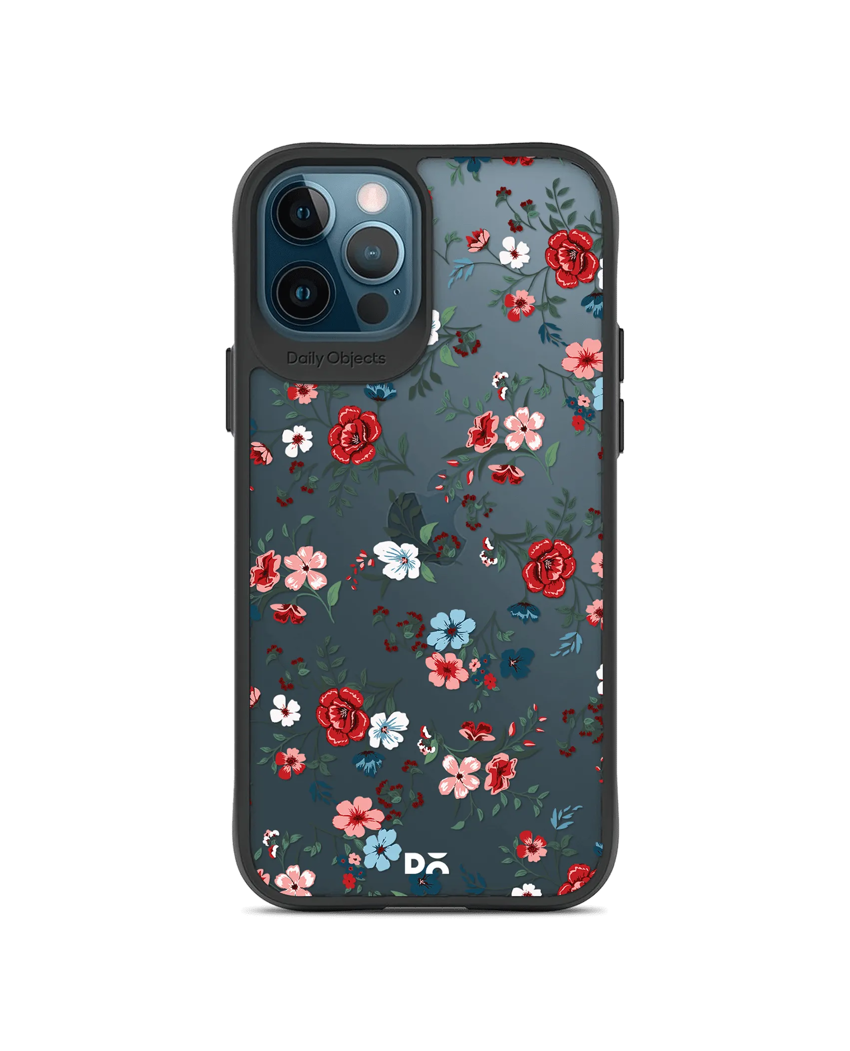 DailyObjects Flower Sheet Black Hybrid Clear Case Cover For iPhone 12 Pro Max