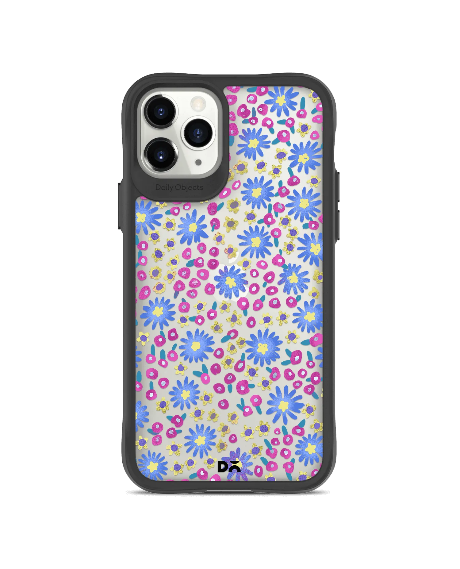 DailyObjects Glittering Daisy Black Hybrid Clear Case Cover For iPhone 11 Pro Max