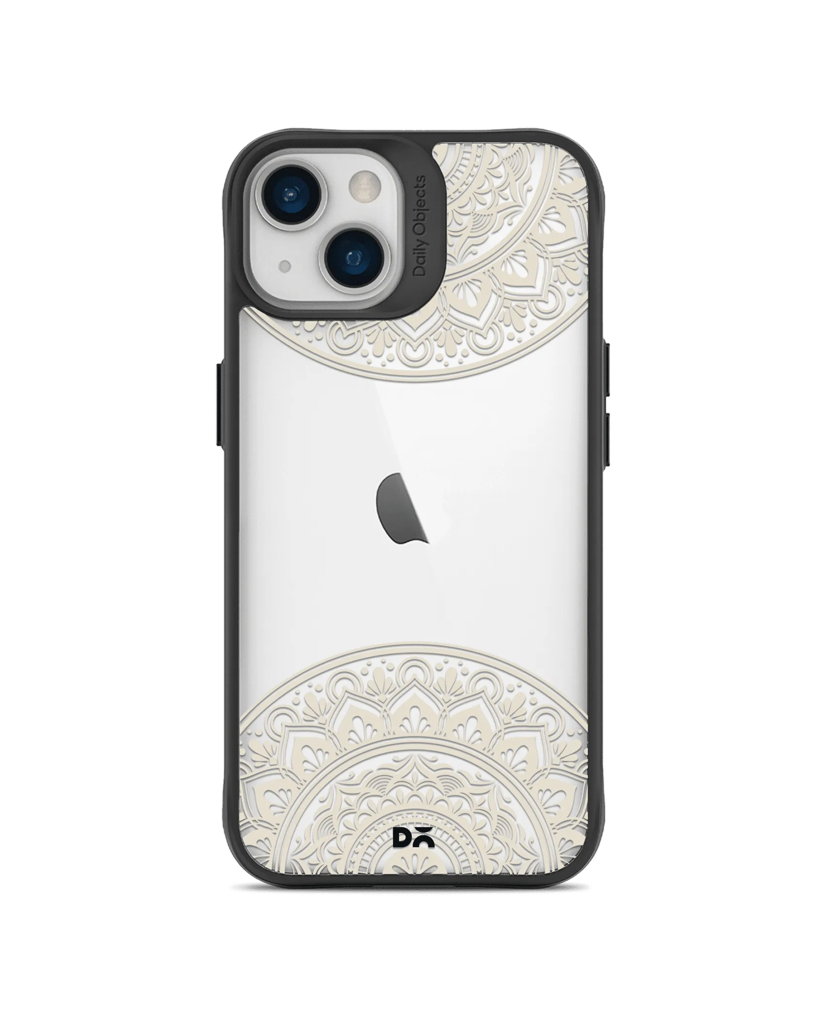 DailyObjects Off White Mandala Black Hybrid Clear Case Cover For iPhone 13 Mini