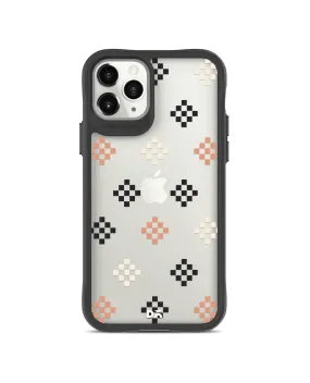 DailyObjects Peach Diamonds Black Hybrid Clear Case Cover For iPhone 11 Pro Max