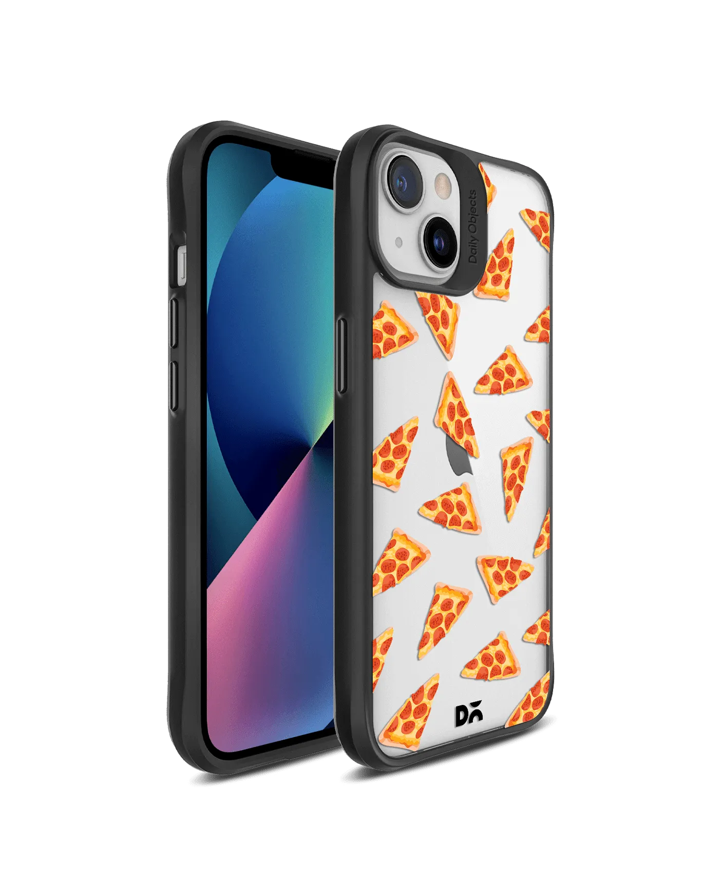 DailyObjects Pizza Slice Icon Black Hybrid Clear Case Cover For iPhone 13 Mini