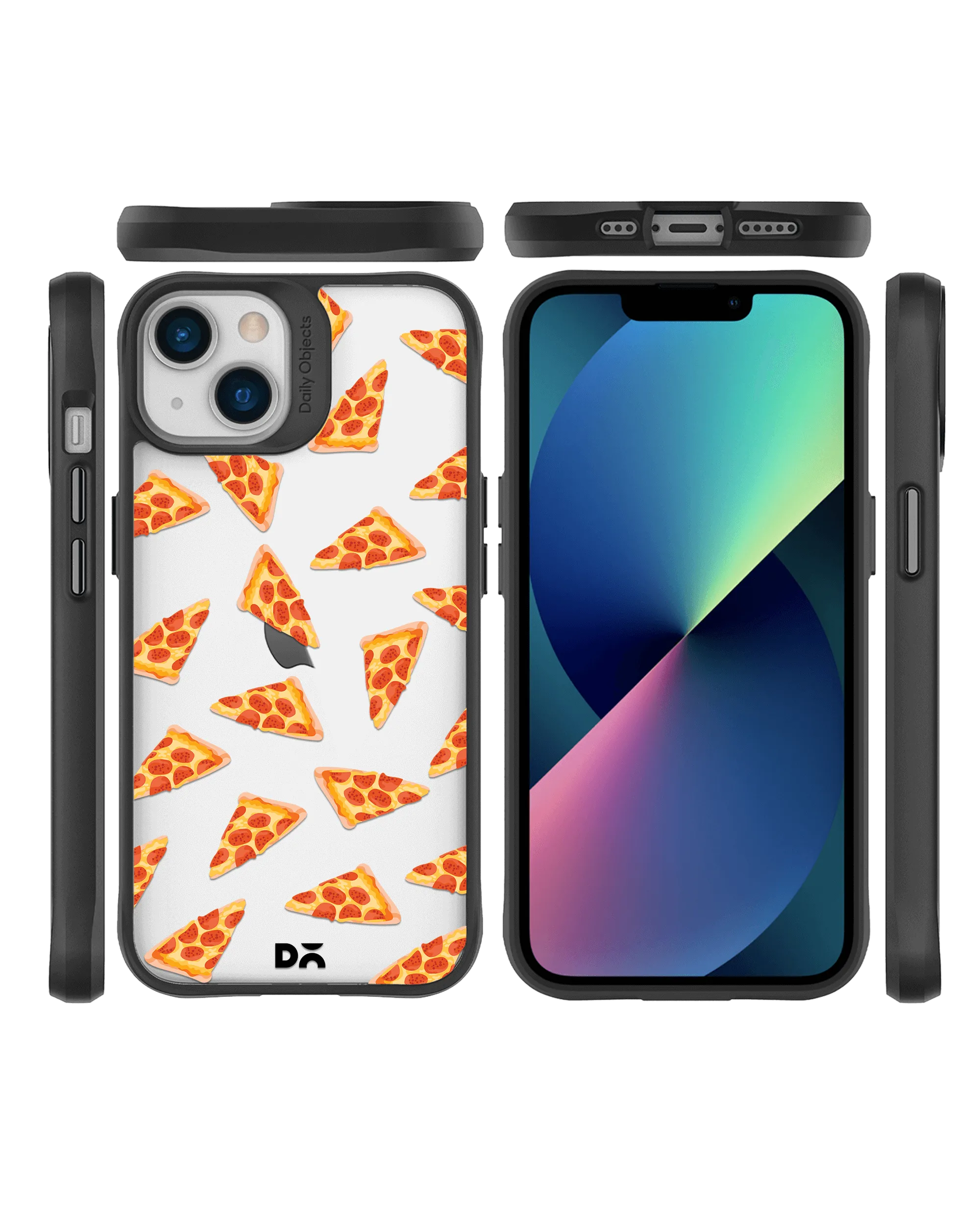 DailyObjects Pizza Slice Icon Black Hybrid Clear Case Cover For iPhone 13 Mini