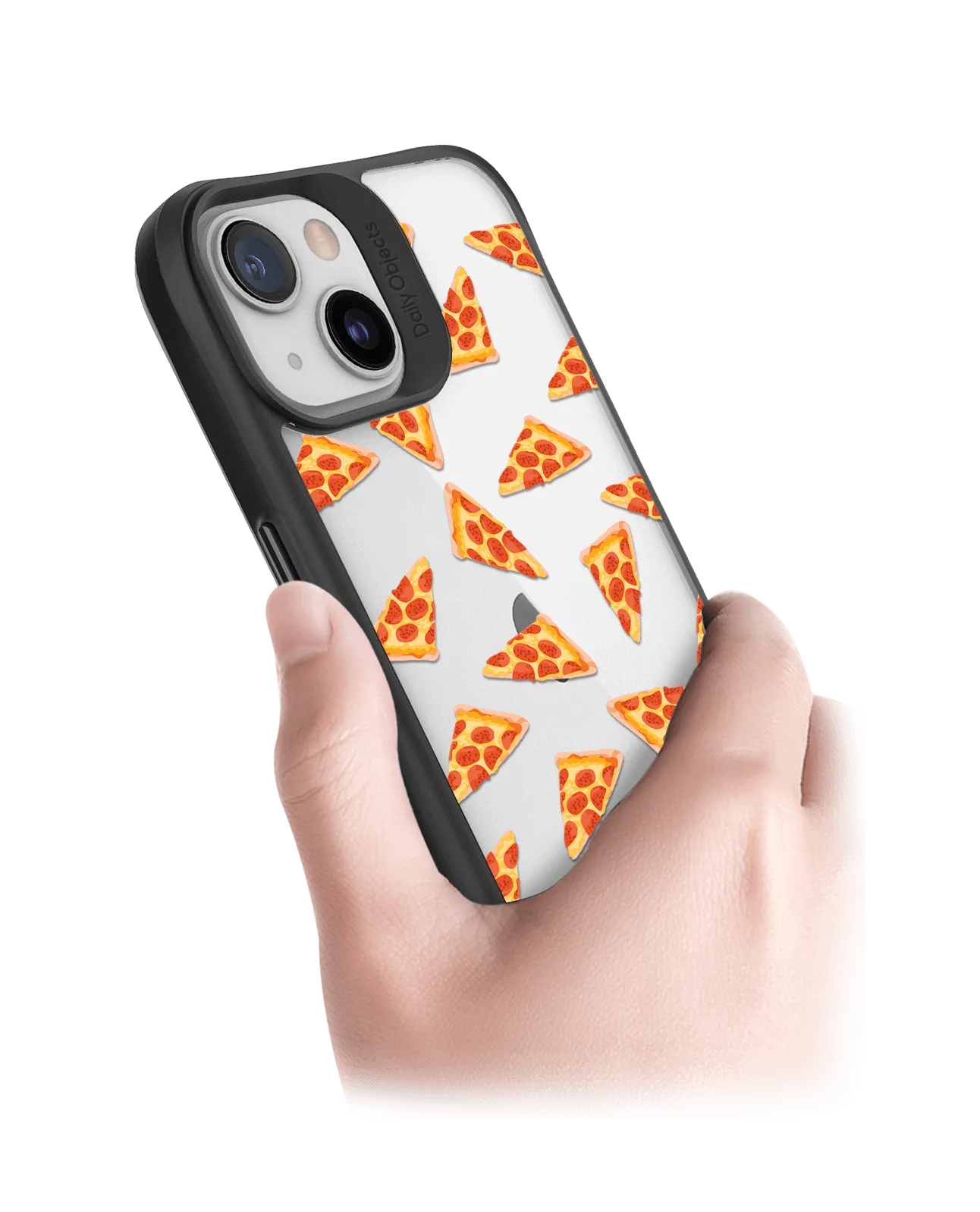 DailyObjects Pizza Slice Icon Black Hybrid Clear Case Cover For iPhone 13 Mini