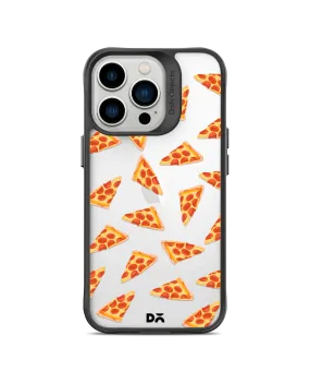 DailyObjects Pizza Slice Icon Black Hybrid Clear Phone Case Cover For iPhone 14 Pro