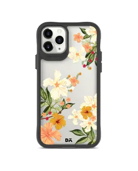 DailyObjects Yellow Hibiscus Black Hybrid Clear Case Cover For iPhone 11 Pro Max