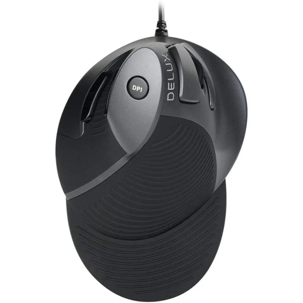 Delux M618BU Vertical Ergonomic Mouse: Wired mouse with palm rest and 6 buttons