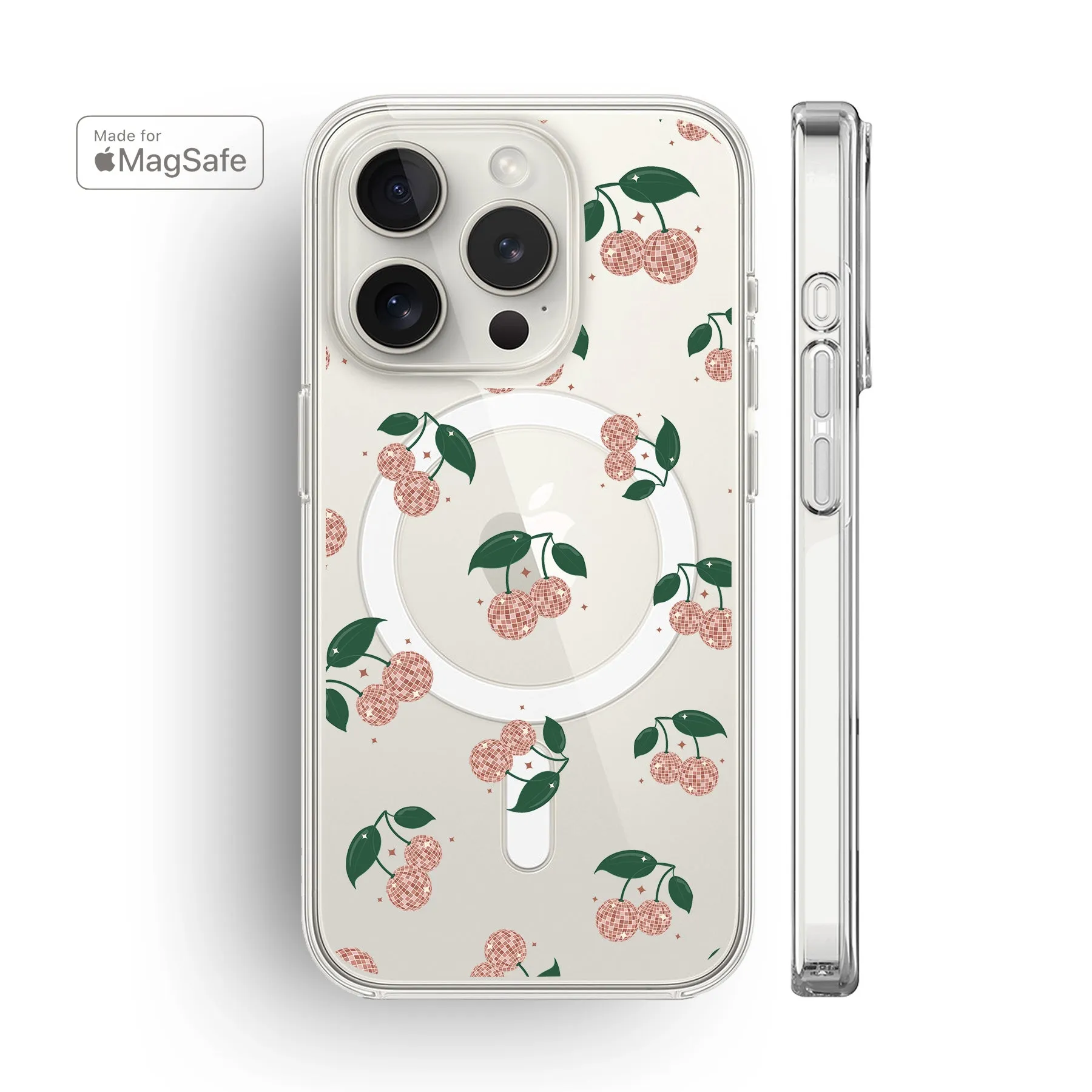 Disco Cherries Clear MagSafe iPhone Case