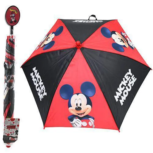 Disney Mickey Mouse Red and Black Boys Umbrella - Lightweight Umbrella Accessory for Kids, Rain or Shine Cover, Toddler