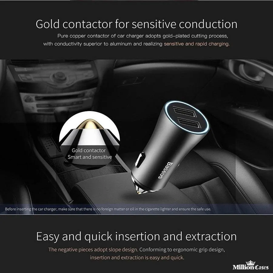 Dual USB Car Phone Charging Adapter