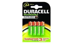 Duracell Rechargeable AA 1300 mAh Batteries | 4 Pack | HR6/DC1500