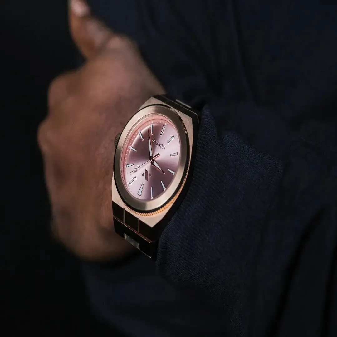 Elevate Link Rosé 42MM Unisex Watch In Rose Gold/Sunray