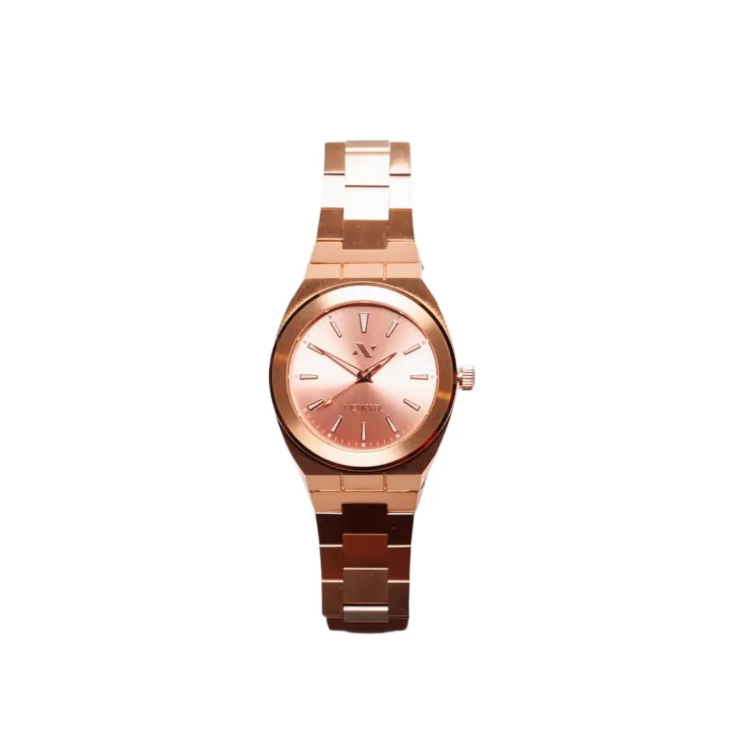 Elevate Link Rosé 42MM Unisex Watch In Rose Gold/Sunray