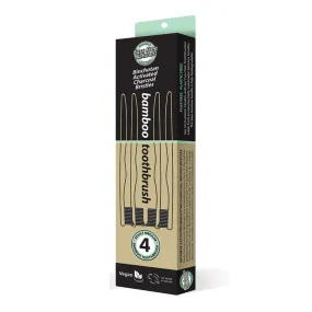 Essenzza Fuss Free Naturals Bamboo Activated Charcoal Medium Toothbrush 4