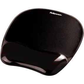 Fellowes Crystals Mousepad Wrist Support - Black - ( New Model)