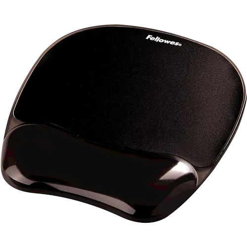 Fellowes Crystals Mousepad Wrist Support - Black - ( New Model)