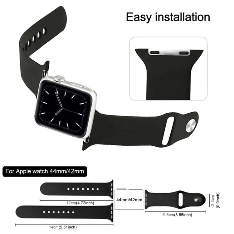 For Apple Watch Ultra 49mm & Watch Ultra 2 49mm / Series 9&8&7 45mm / SE 3&SE 2&6&SE&5&4 44mm / 3&2&1 42mm 3 in 1 Rubber Watch Band with Pin Buckle(Pink)