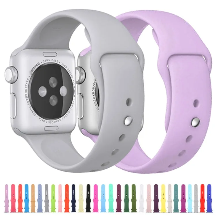 For Apple Watch Ultra 49mm & Watch Ultra 2 49mm / Series 9&8&7 45mm / SE 3&SE 2&6&SE&5&4 44mm / 3&2&1 42mm 3 in 1 Rubber Watch Band with Pin Buckle(Pink)