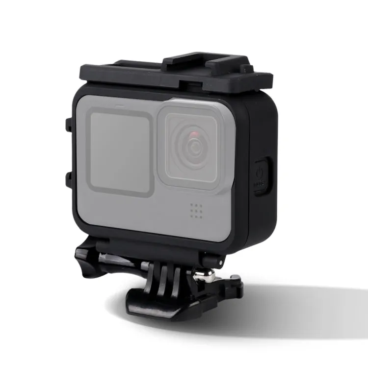 For GoPro HERO10 Black / HERO9 Black Plastic Frame Mount Protective Case with Base Buckle & Long Screw(Black)