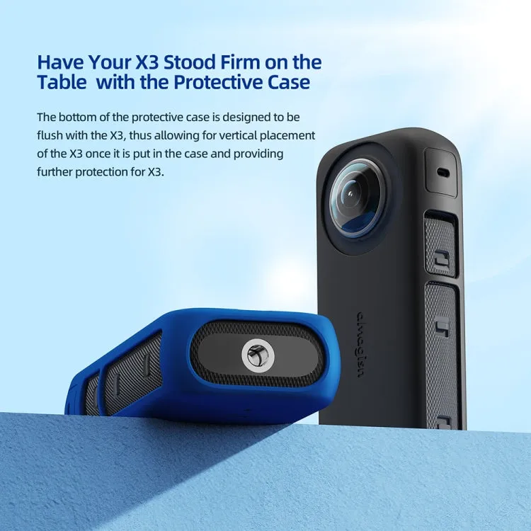 For Insta360 X3 AMagisn Body Silicone Protective Cover, Style: Body Case (Blue)