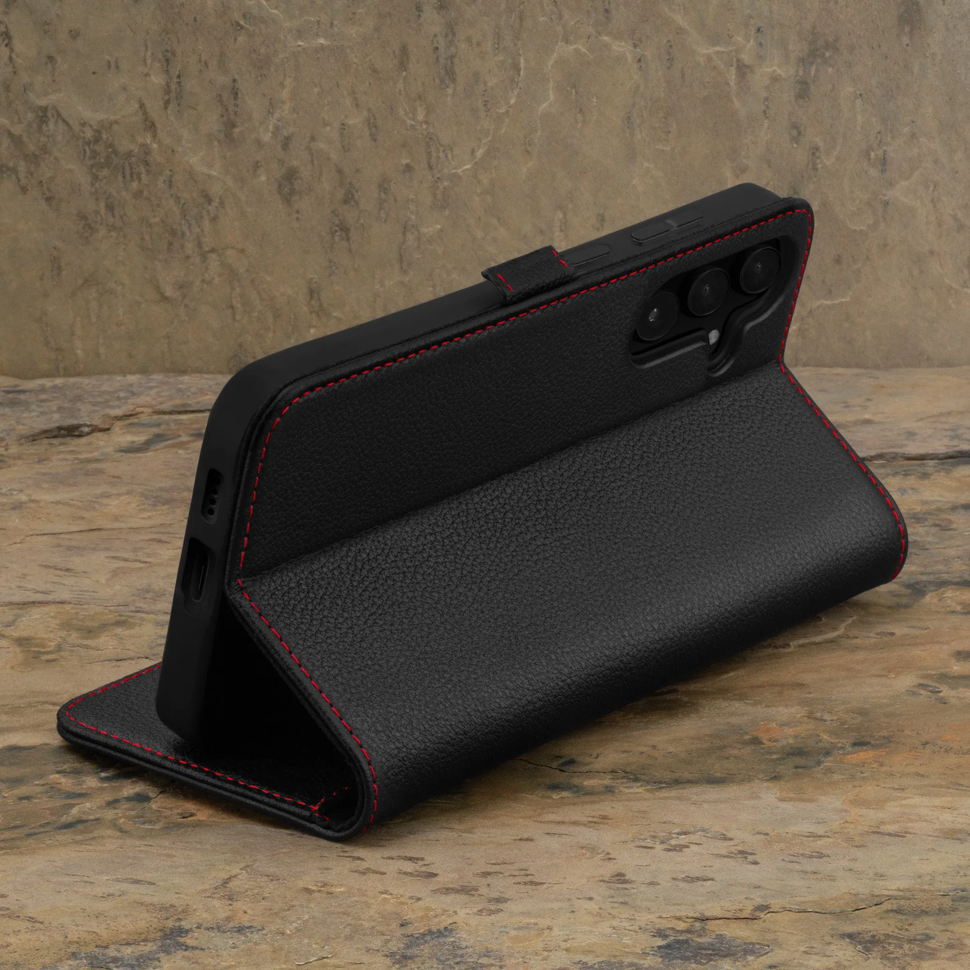 Galaxy A55 Leather Wallet Case (with Stand Function)