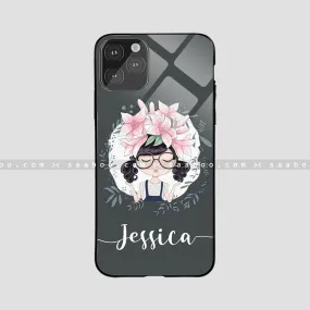 Glossy Protective Case With Spits Girl Name