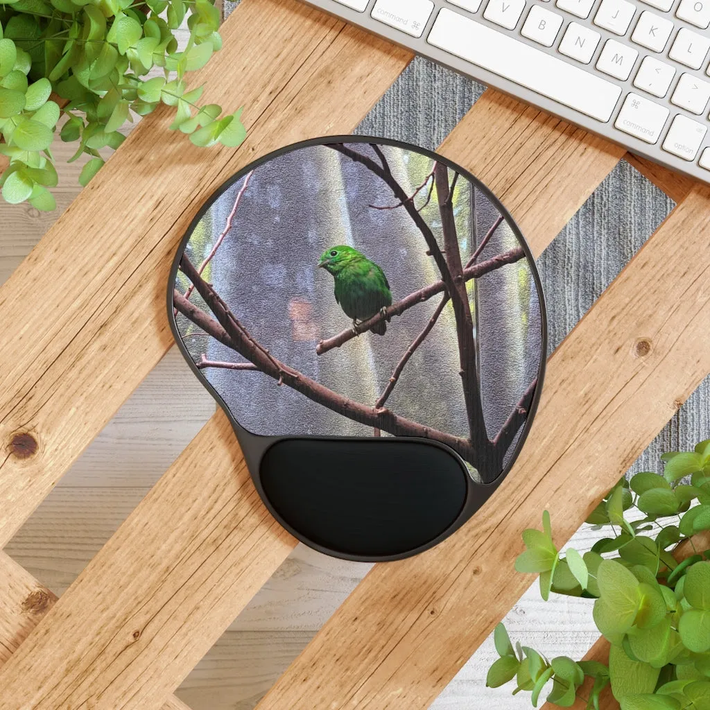 Green Bird Mouse Pad With Wrist Rest