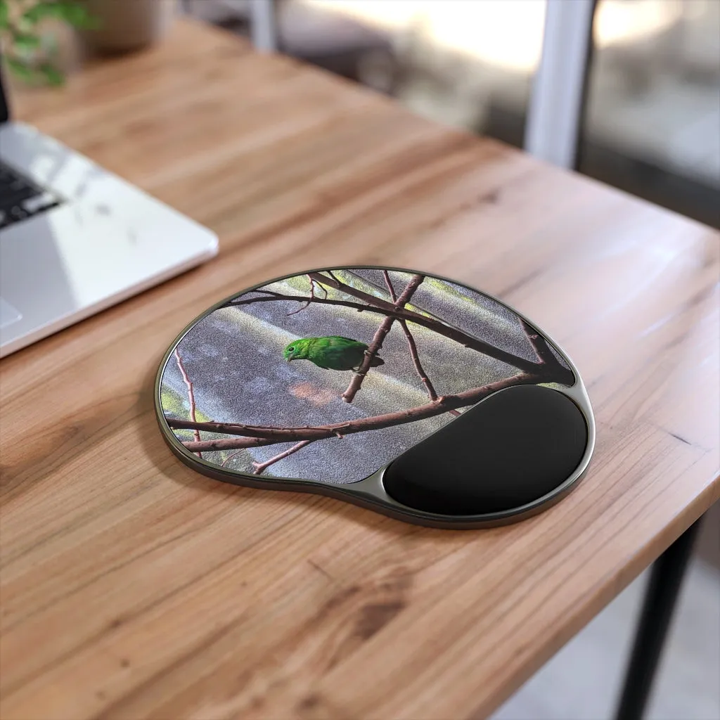 Green Bird Mouse Pad With Wrist Rest