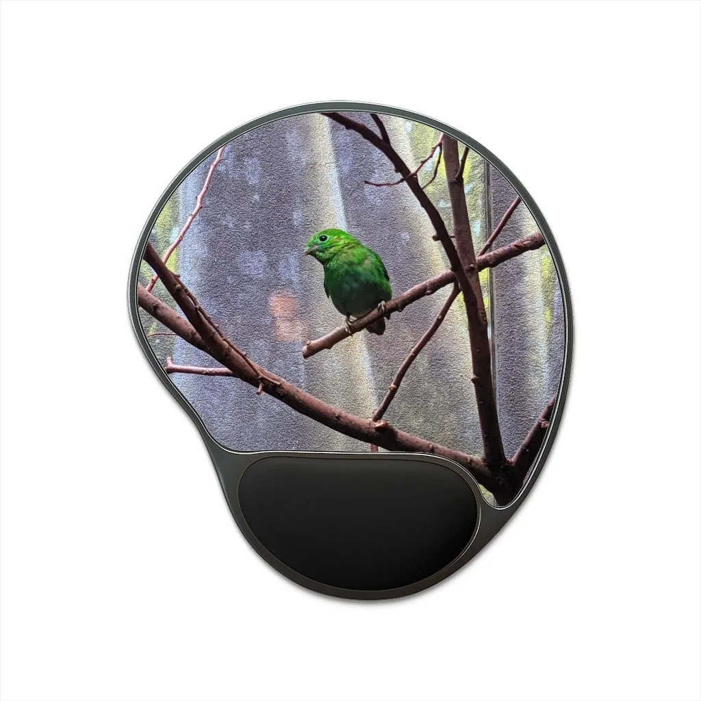 Green Bird Mouse Pad With Wrist Rest