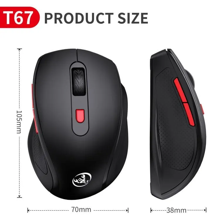 HXSJ T67 Silent Wireless Mouse with Bluetooth 3.0 5.0 and Adjustable DPI