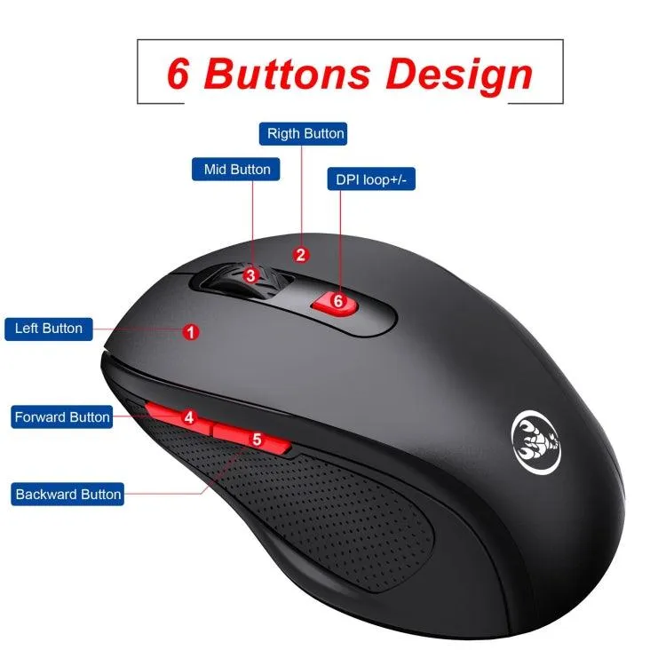 HXSJ T67 Silent Wireless Mouse with Bluetooth 3.0 5.0 and Adjustable DPI