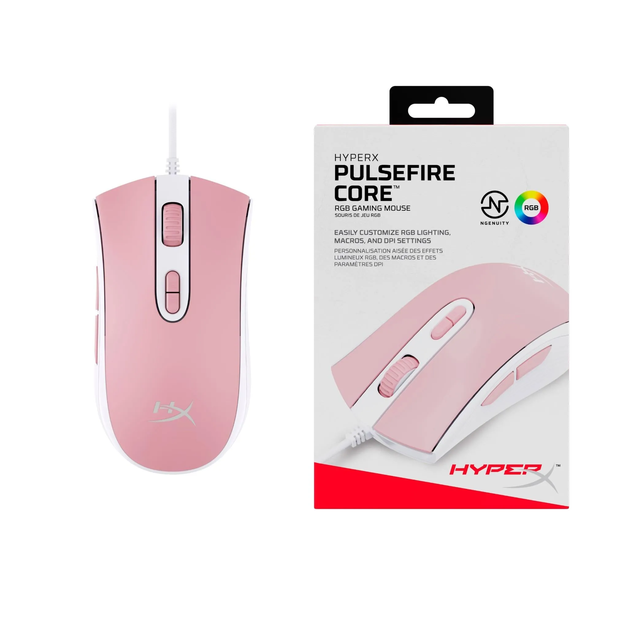 HyperX Pulsefire Core Gaming Mouse (White Pink)