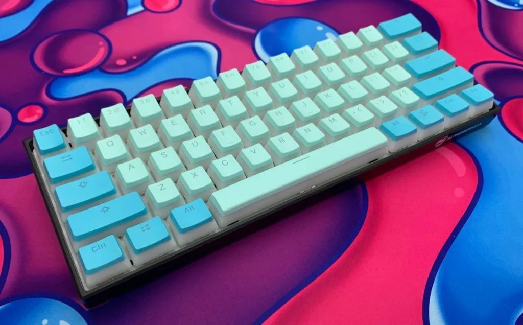 Ice Blue V1 Keycap Set (Blue & Teal Pudding) - Alpherior Keys