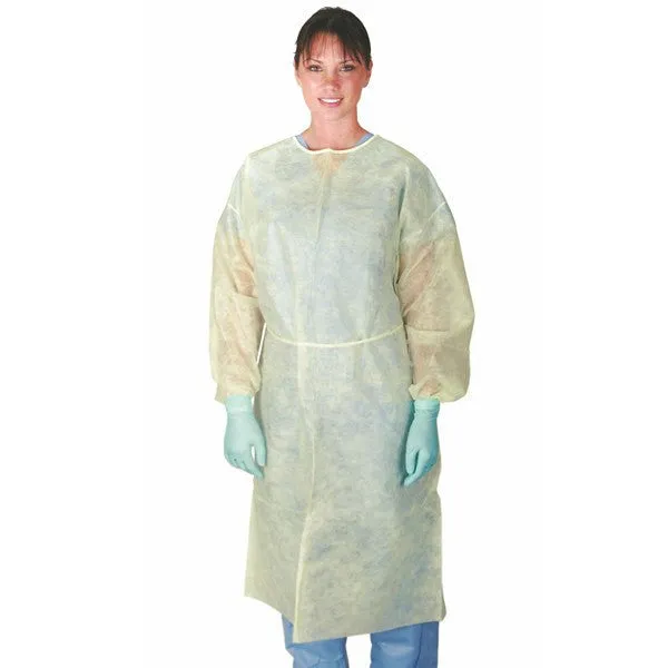 Isolation Gown Yellow with Full Back 50/case