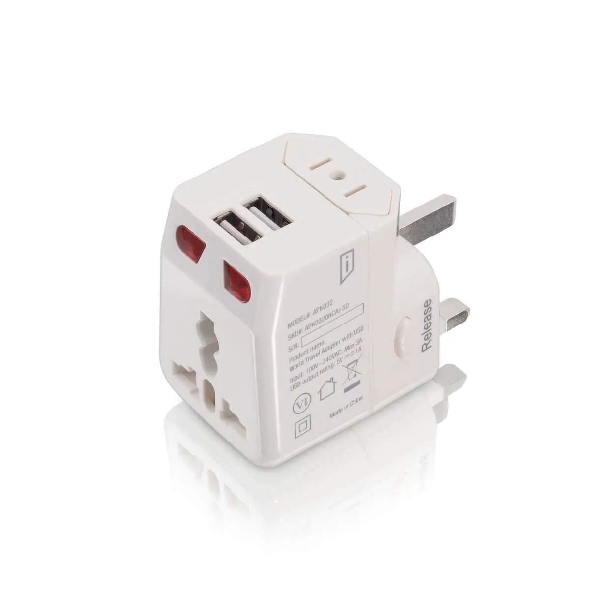 iStore World Travel Adapter with Dual USB Charging Ports