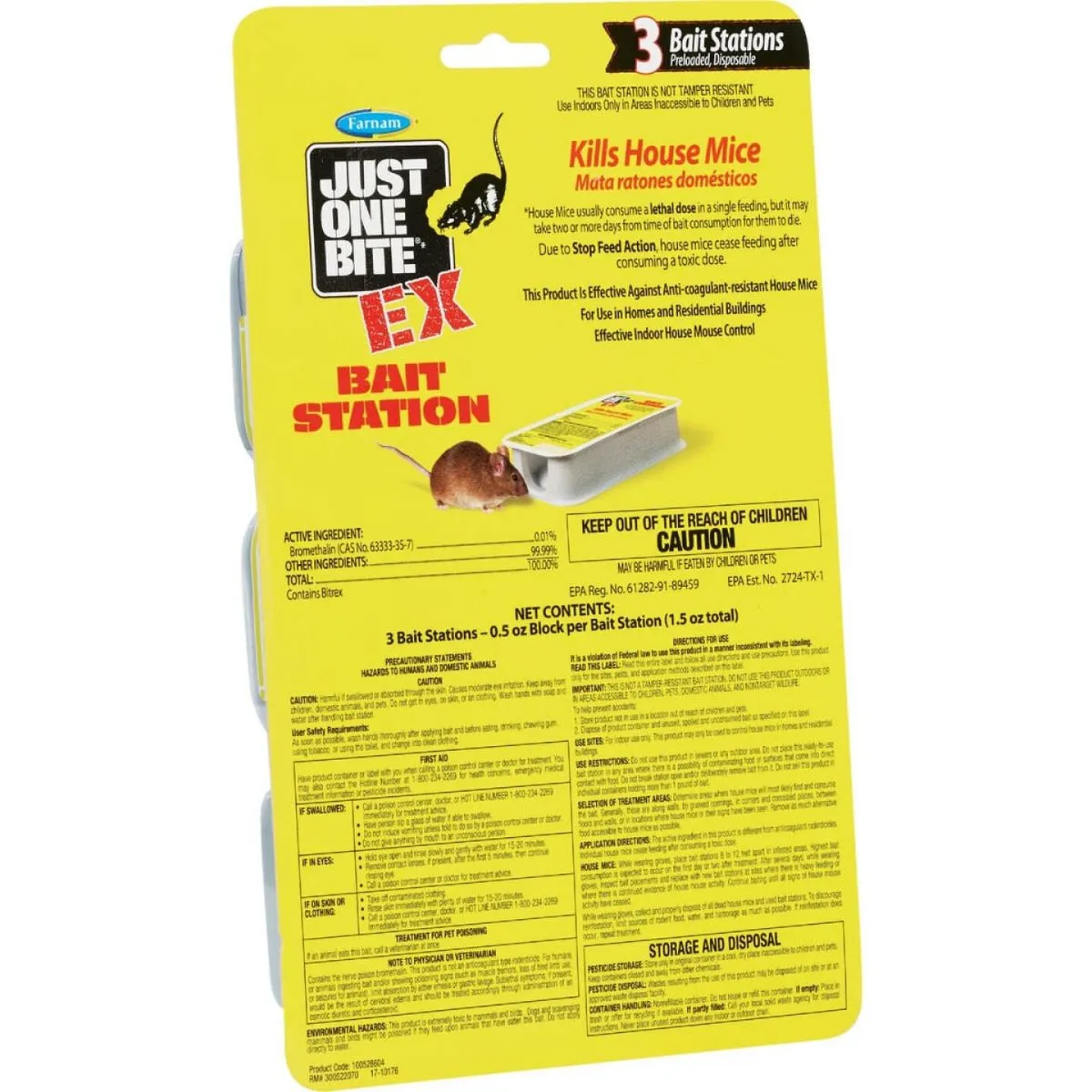 Just One Bite Disposable Mouse Bait Station 3-Pack