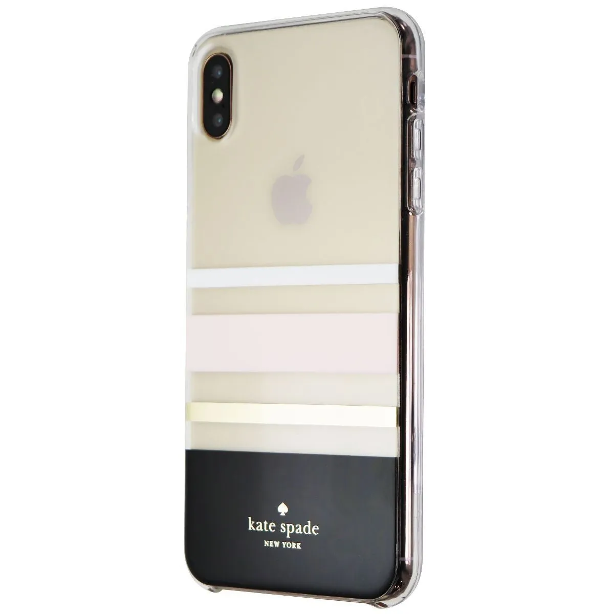 Kate Spade Hard Case for iPhone Xs Max - Charlotte Stripe Black/Cream/Blush/Gold