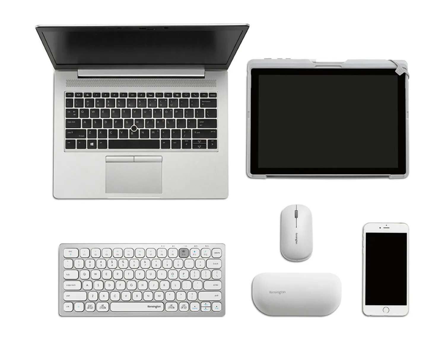 Kensington Multi-Device Dual Wireless Compact Keyboard Silver, Up To 3 Devices