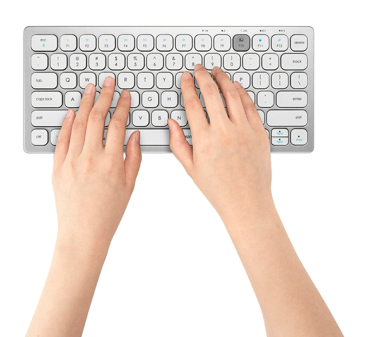 Kensington Multi-Device Dual Wireless Compact Keyboard Silver, Up To 3 Devices