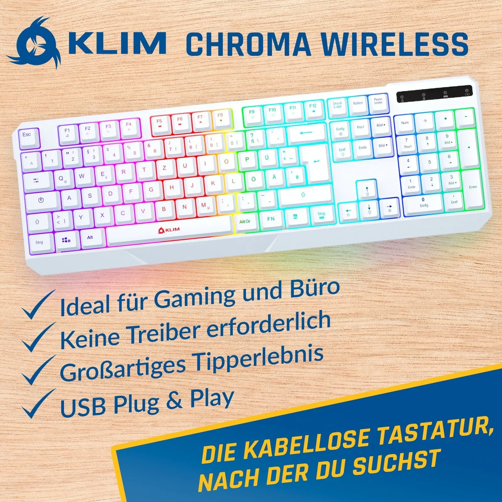 KLIM Chroma Wireless Gaming Keyboard