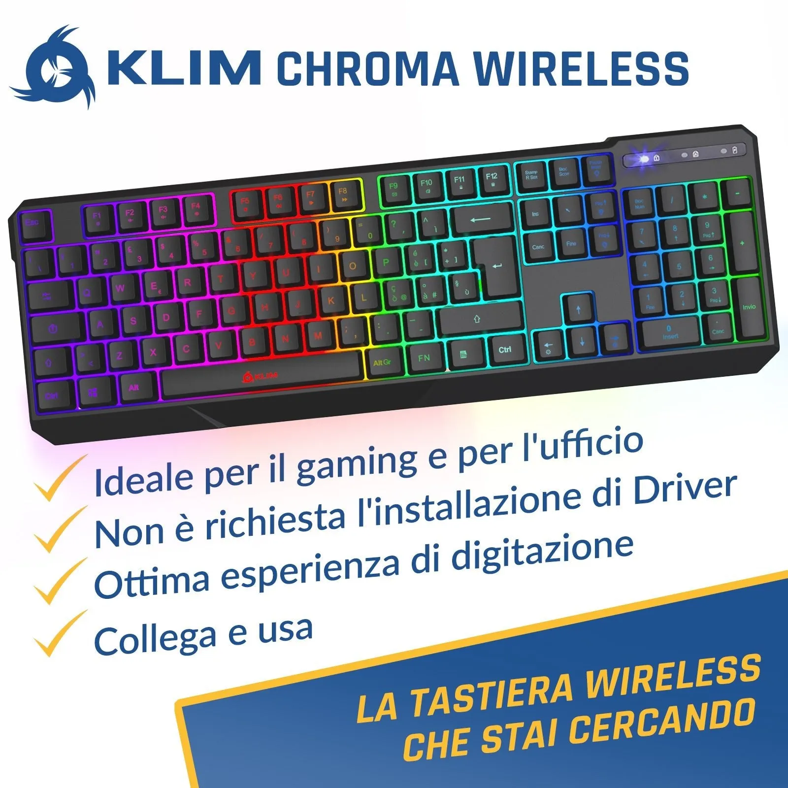 KLIM Chroma Wireless Gaming Keyboard