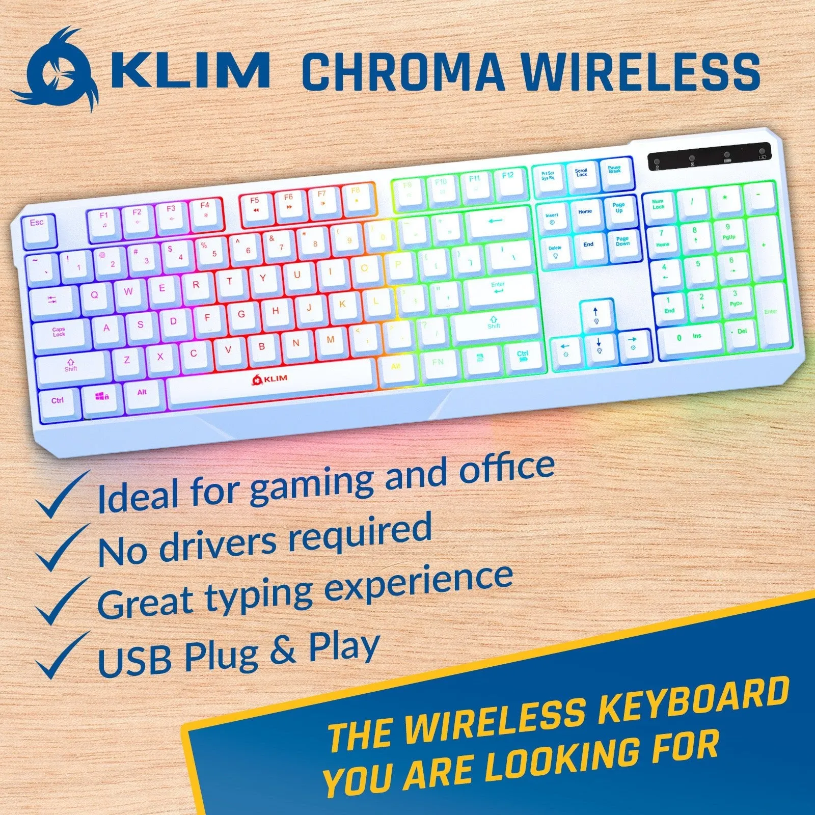 KLIM Chroma Wireless Gaming Keyboard