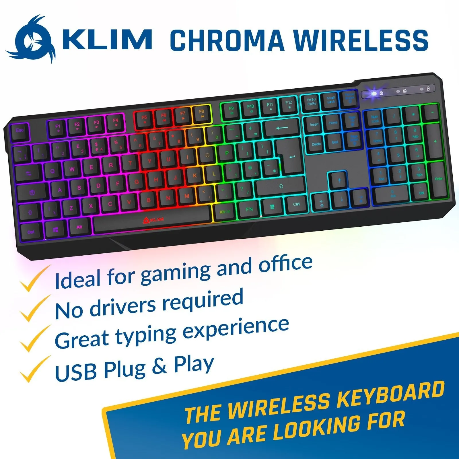 KLIM Chroma Wireless Gaming Keyboard