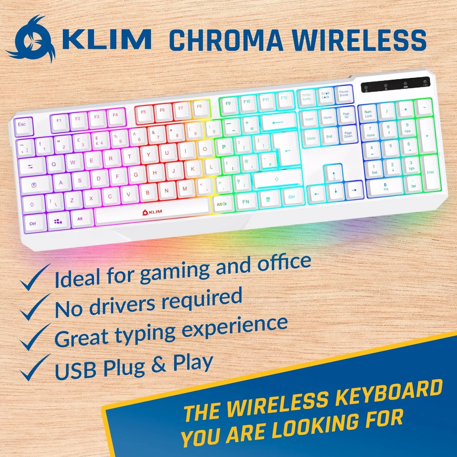 KLIM Chroma Wireless Gaming Keyboard