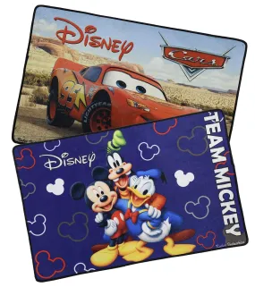 Kuber Industries Disney Cars Mickey Mouse 2 Pieces Anti-Slip Door Mat 23"x15" (Brown & Royal Blue) - CTKTC46075